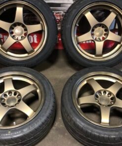 JDM NISMO LM GT4 BRONZE 17 INCH WHEELS FOR SALE MAGS BRIDGESTIONE PONTEZA 180SX 240SX SILVIA